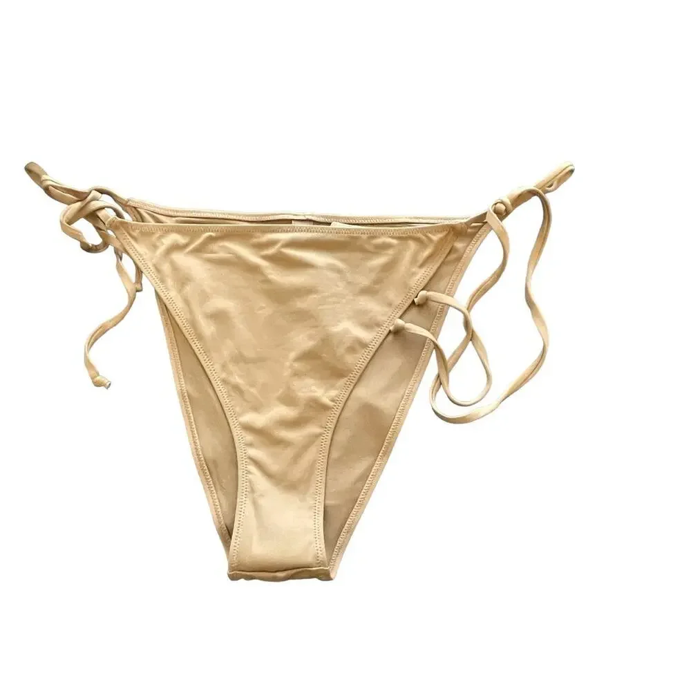 New SKIMS ~ Recycled Signature Swim Low Rise Tie Bottoms Size XL OCHRE